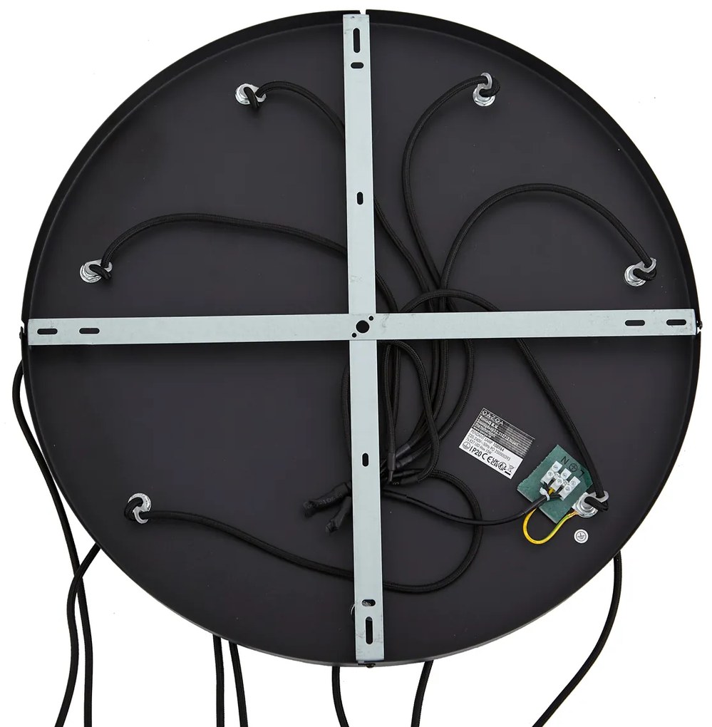 Modern függőlámpa fekete, fehér üvegből, kerek, 7-es - Misty