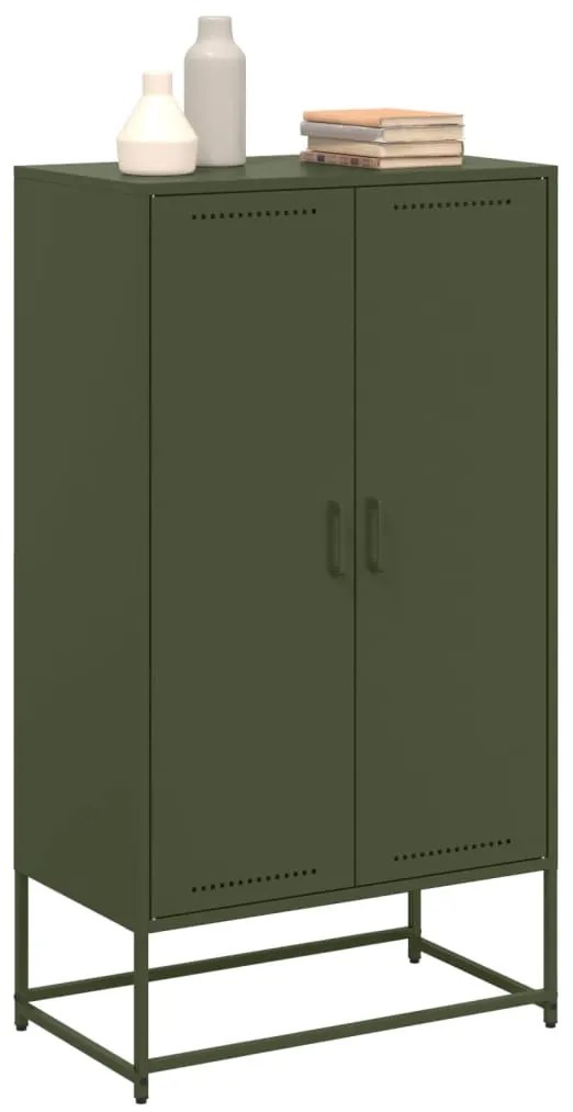 olívazöld acél magasszekrény 68,5 x 38,5 x 123,5 cm