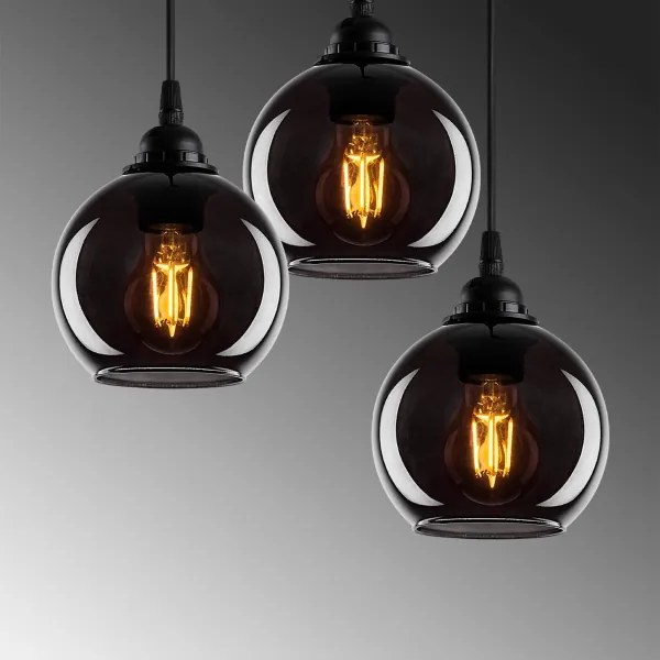 Csillár zsinóron SMOKED 3xE27/40W/230V