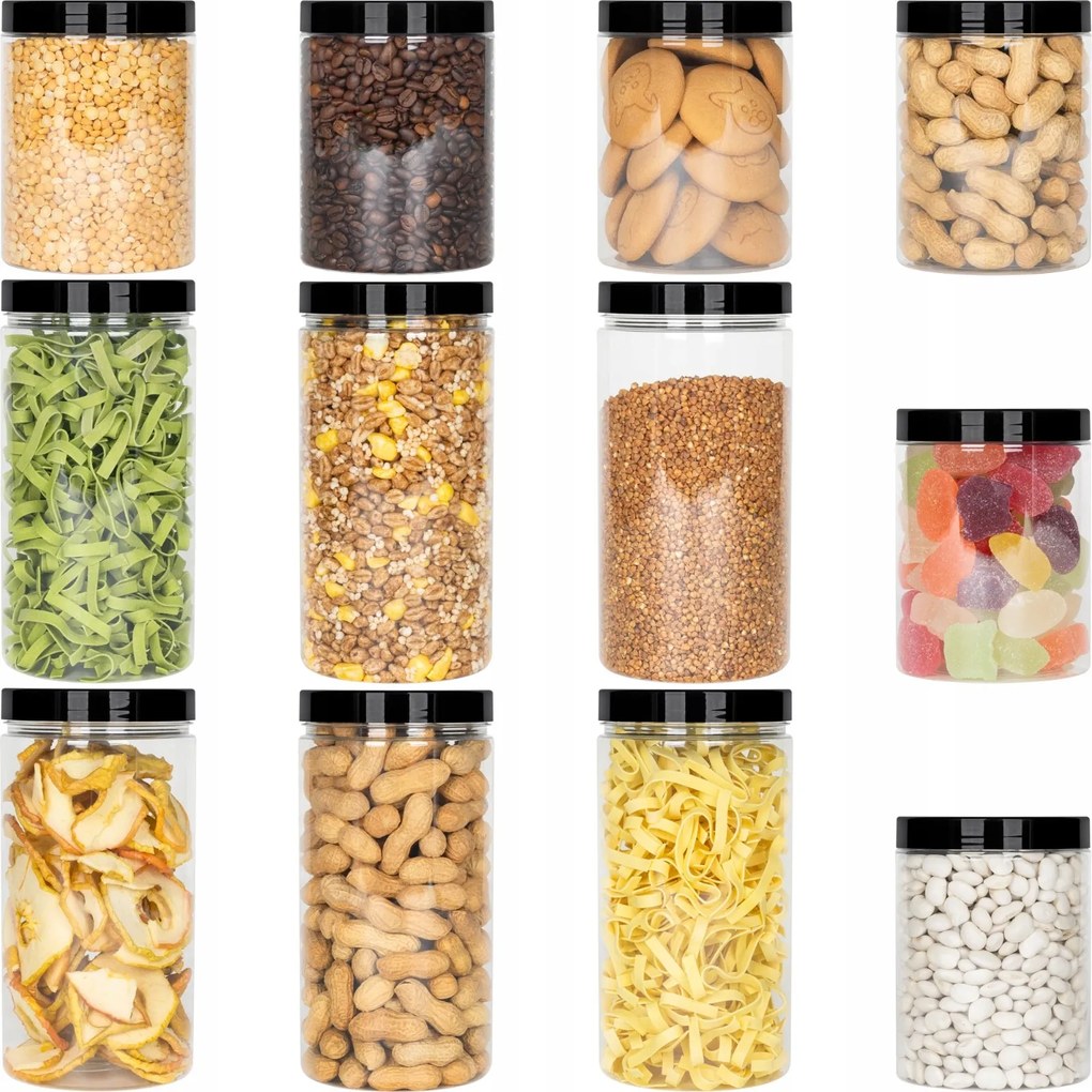 12 db Élelmiszer Tároló Üveg Sypkie Termékekhez 1L 1,5L