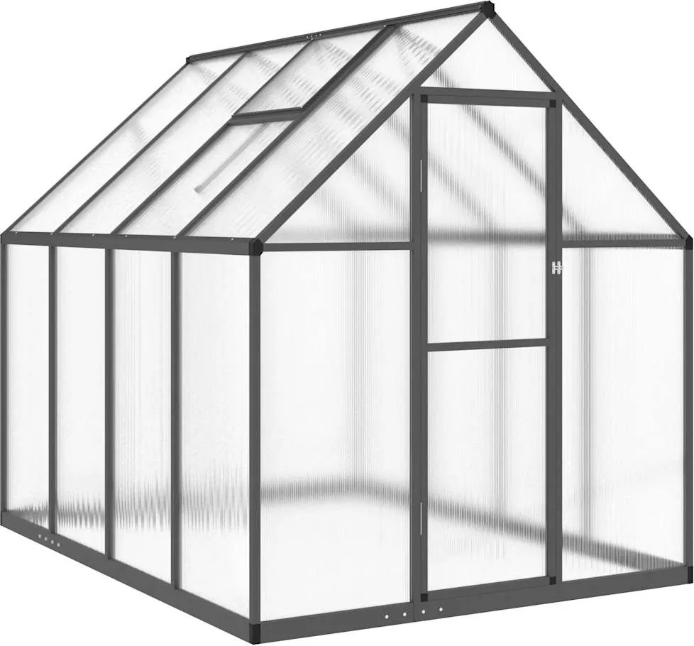vidaXL antracitszürke alumínium melegház alapvázzal 224 x 169 x 195 cm