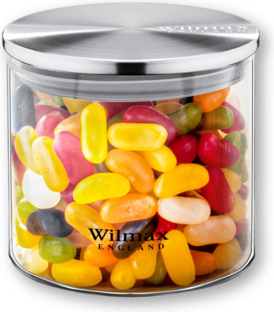 Üveg tároló fedéllel Wilmax 600 ml Élelmiszer Tárolására, Fűszerekhez, Szóróanyagokhoz