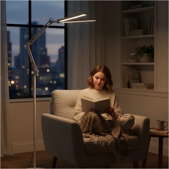 Brilagi - LED dimmelhető flexibilis állólámpa VARIO LED/14W/230V 157 cm fehér