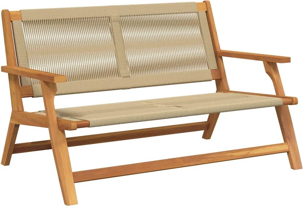 vidaXL Kerti bútor Bézs 122 x 78 x 73 cm Tömör Akácfa