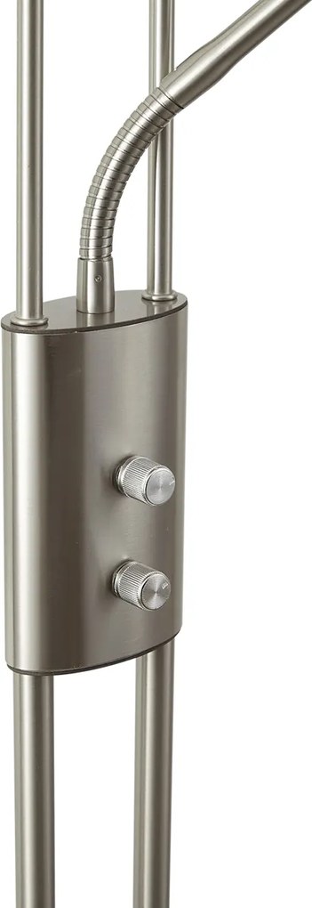 Modern állólámpa acélból olvasókarral, LED-del és dimmerrel - Divo