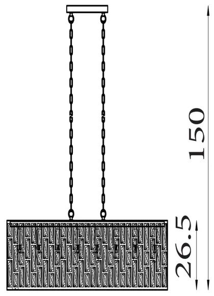 Searchlight 65818-8AB - Láncos csillár BIJOU 8xE14/40W/230V