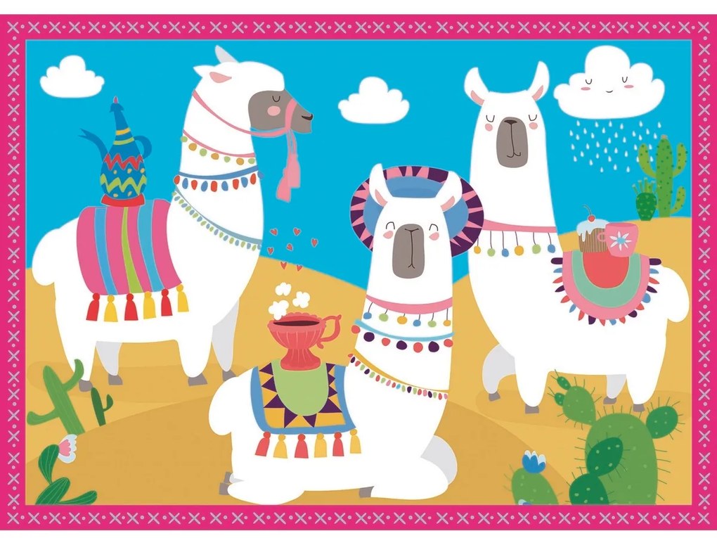 Trefl Puzzle Happy Llamák, 4 darab