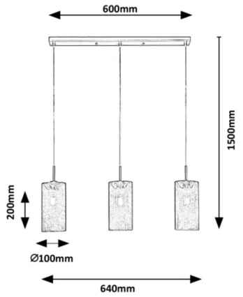 Rabalux - Csillár zsinóron 3xE14/25W/230V