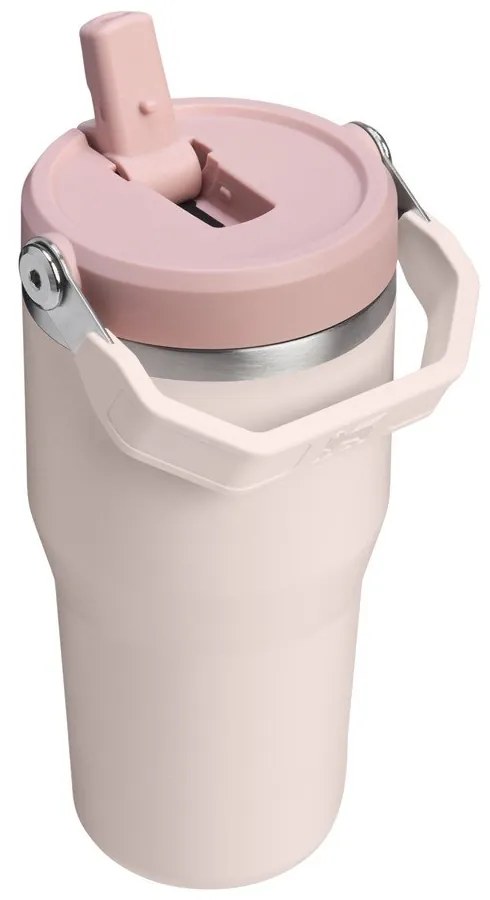 Világos rózsaszín rozsdamentes acél termosz 600 ml IceFlow™ Flip Straw 2.0 Tumbler Rose Quartz – Stanley
