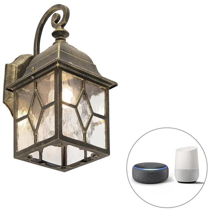 Okos romantikus kültéri fali lámpa bronz, WiFi-vel A60 - London