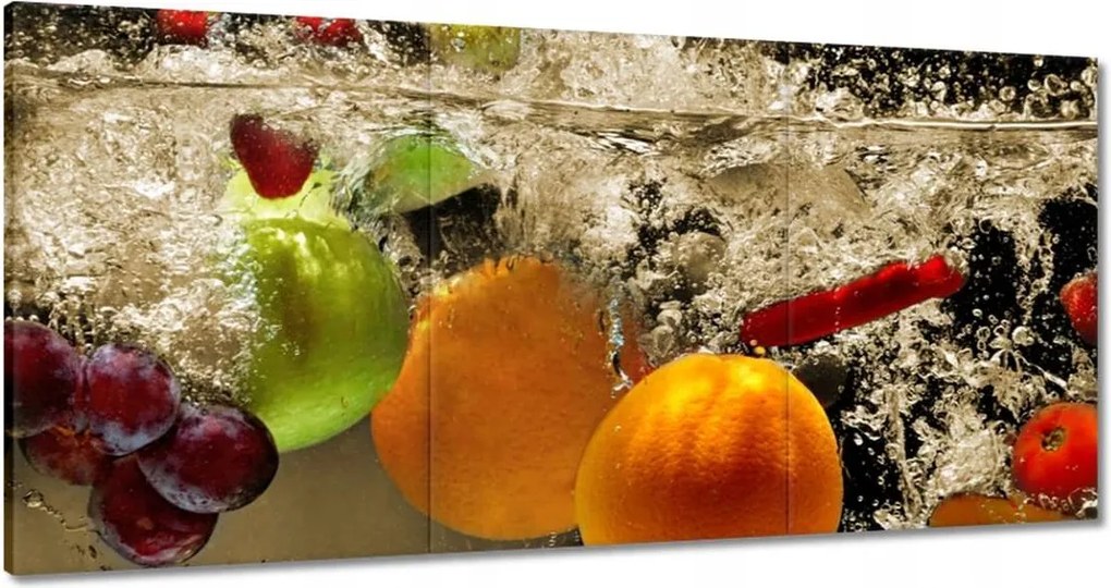 Vászonkép 180x90 Gyümölcsök a vízbe esve