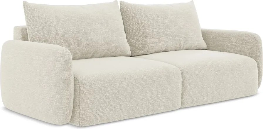 Krémszínű kinyitható-tárolóhelyes kanapé 238 cm Kalena – Makamii