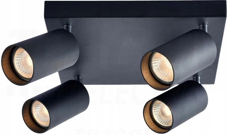 Mennyezeti spotlámpa, állítható, fekete 4xGU10 SPGU10MAN4B