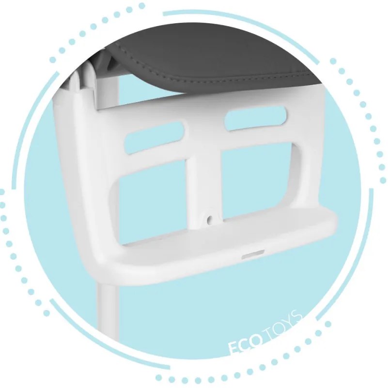 Összecsukható gyerek etetőszék 3 in 1 szürke