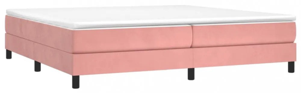 rózsaszín bársony rugós ágykeret 200x200 cm