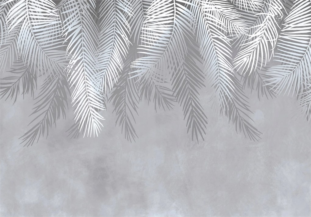 Fotótapéta Pálmalevelek Beton Tollak Nappali Hálószoba Tapéta 200x140