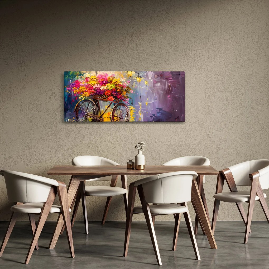 Kép - Kerék virágokkal (120x50 cm)