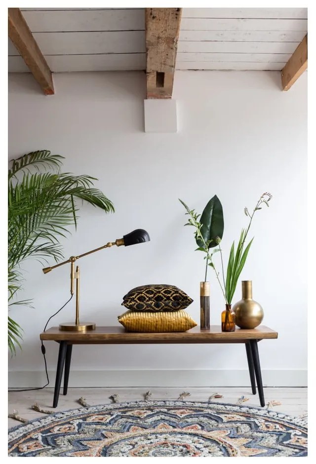 Alagon pad fekete acél lábakkal, hosszúság 180 cm - Dutchbone