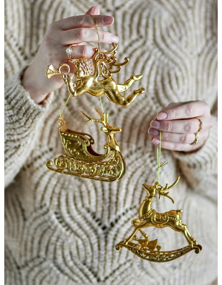 Karácsonyfadísz készlet 3 db-os 10 cm Anisa – Bloomingville