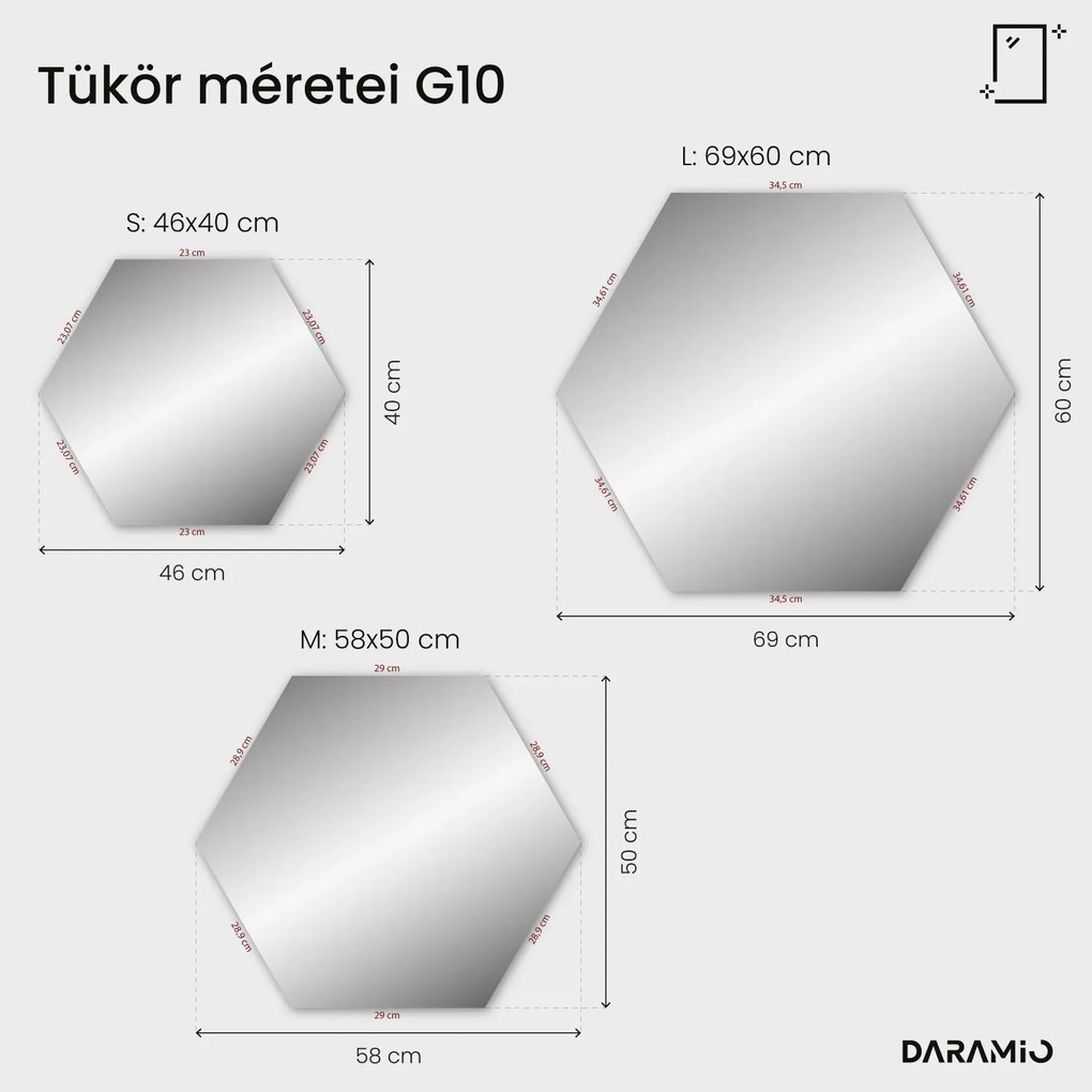 Aszimmetrikus tükör LED-világítással G10