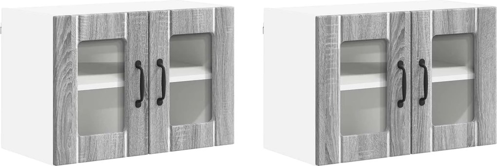 vidaXL Konyhaszekrény 2 pcs Szürke Sonoma 60 x 31 x 40 cm Faanyag
