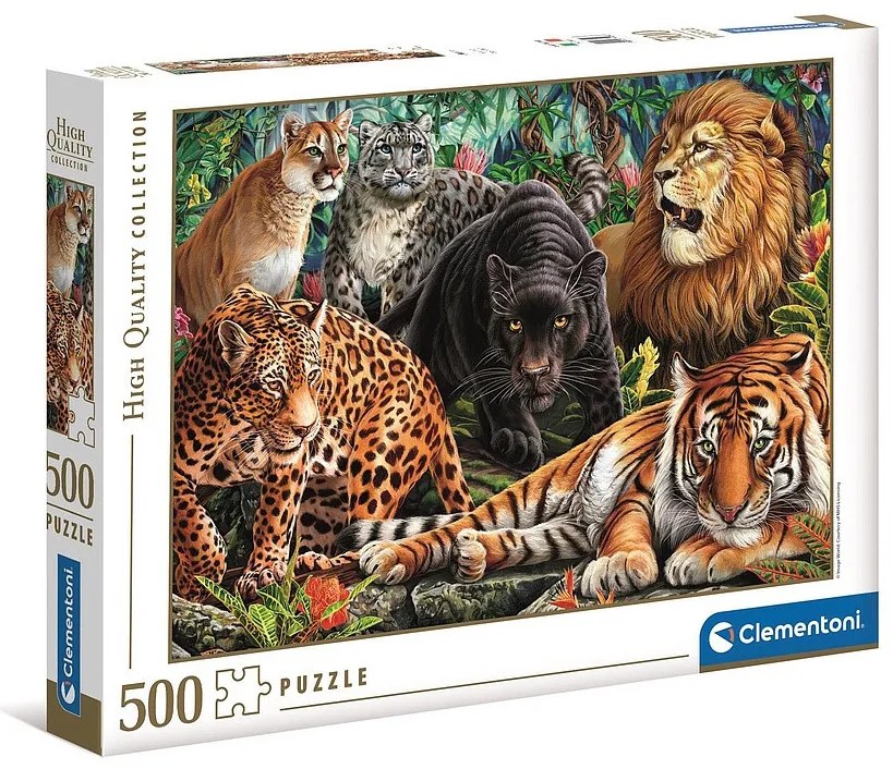 Állatos Wild Cats 500 db-os puzzle Clementoni