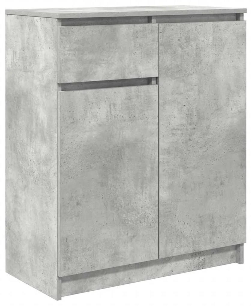 betonszürke szerelt fa tálalószekrény fiókos 71x35x84 cm