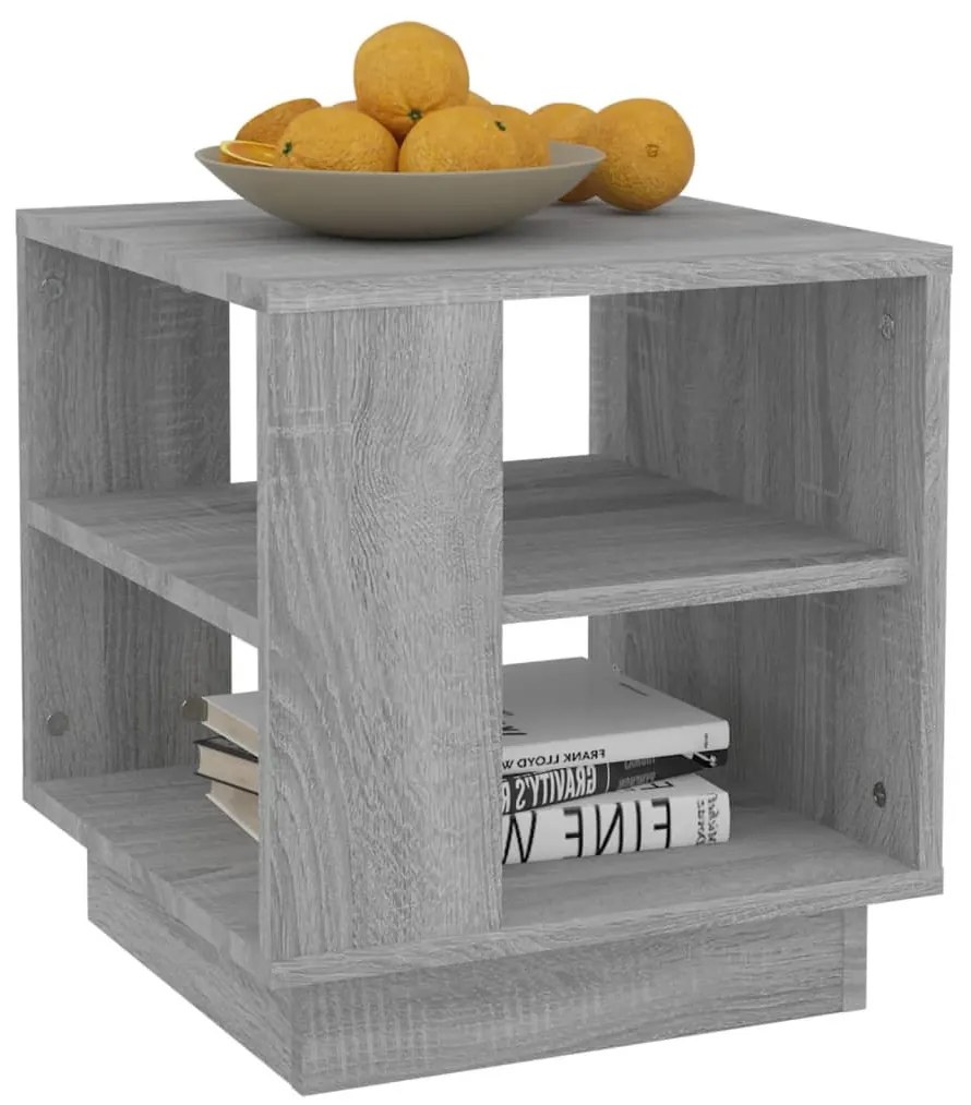 Szürke sonoma színű szerelt fa dohányzóasztal 40 x 40 x 43 cm