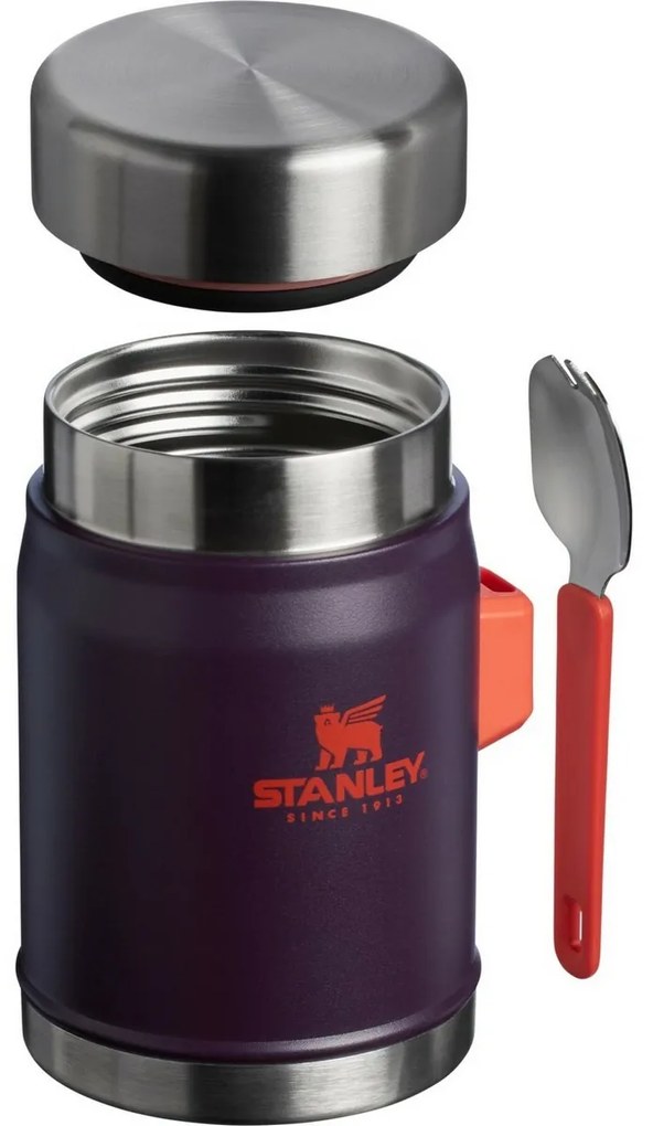 Stanley étkezési termosz 400 ml kanállal/villávalPlum