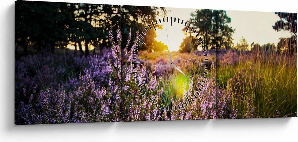 Egy levendulamező képe (órával) (90x30 cm)