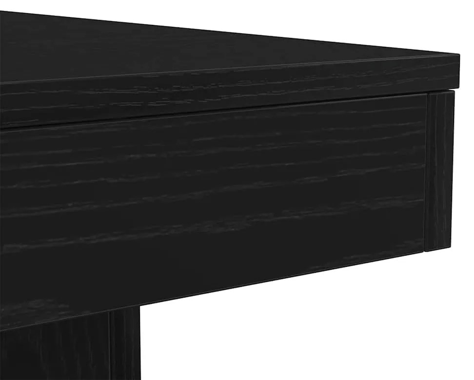 fekete tölgy dohányzóasztal LED-lámpákkal 90x50x40 cm