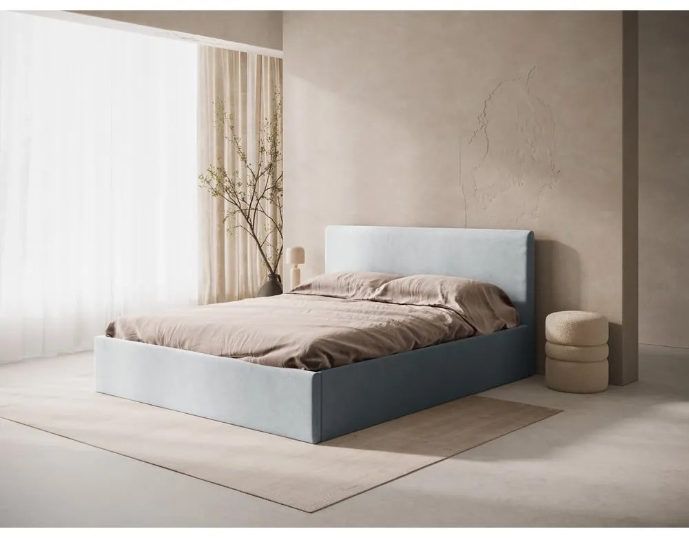 Világosszürke kárpitozott ágytámla 210,5x100 cm Remo – Micadoni