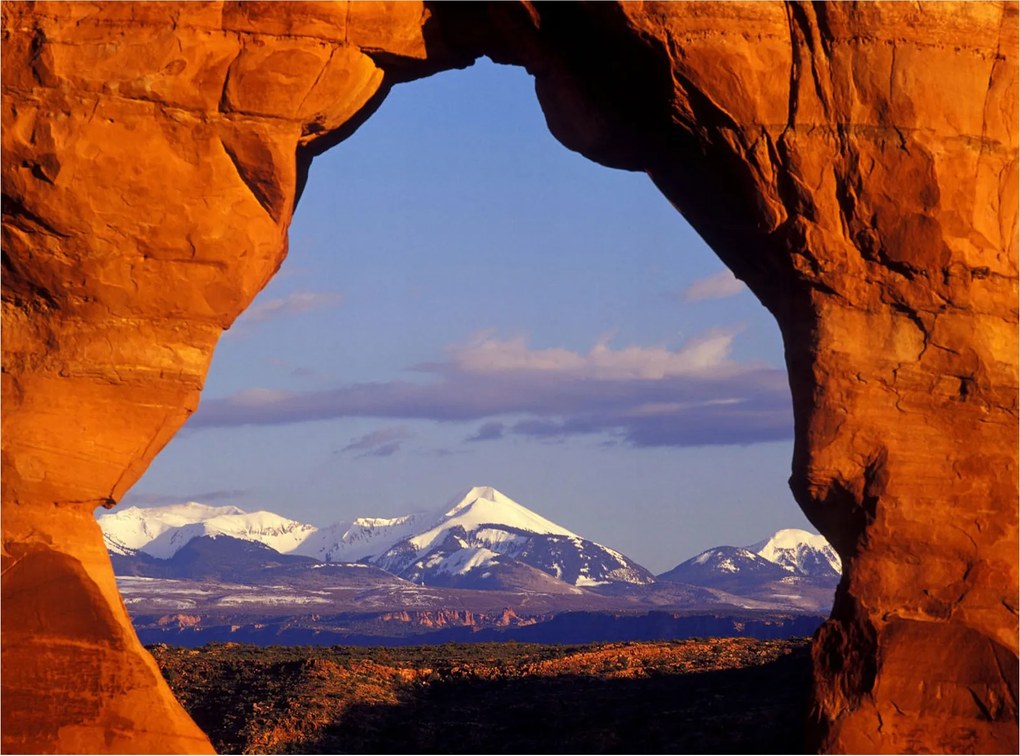 Fotótapéta Sziklaépítészet Hegyi panoráma Hó Ég 416x254 +ragasztó