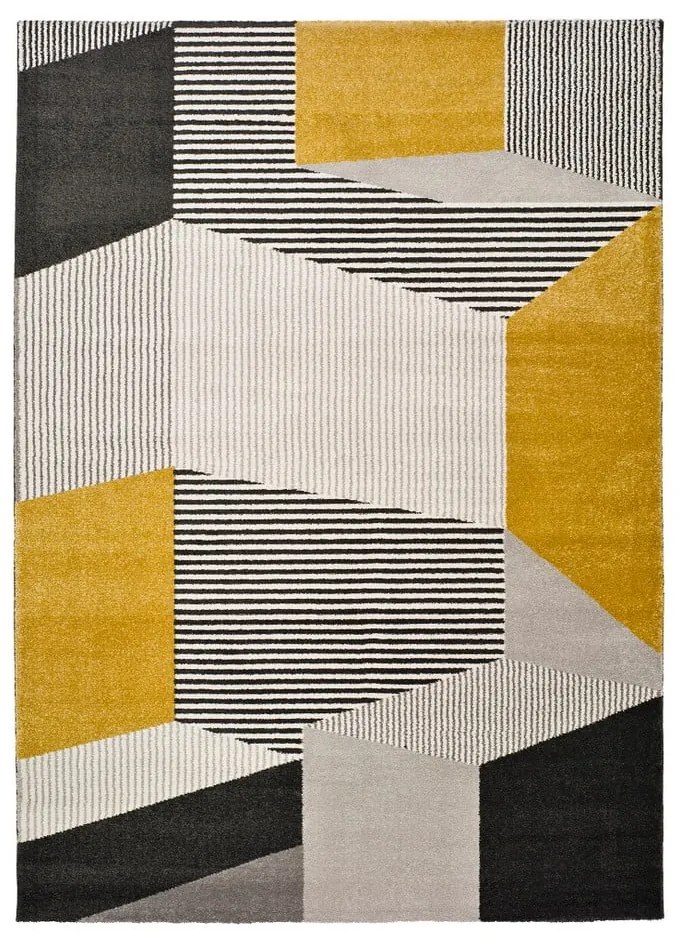 Elle Multi szürke-sárga szőnyeg, 200 x 290 cm - Universal