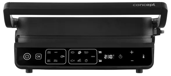 Concept ge3600 - Kontaktgrill mit Temperatursensor GLASS 2000W/230V schwarz