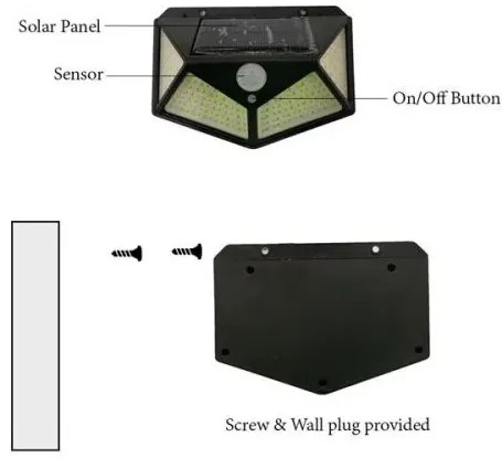 Zaparkorun SH-100 mozgásérzékelős napelemes LED lámpa - 100 LED - 1 db