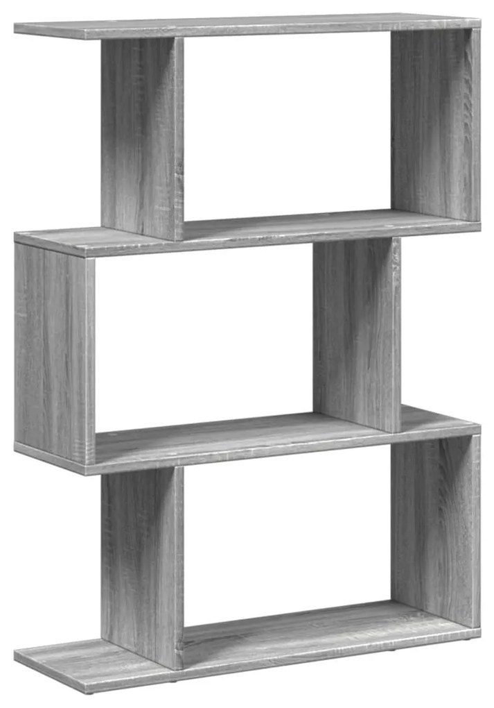 3 szintes szürke sonoma fa elválasztó könyvespolc 70x24x97 cm