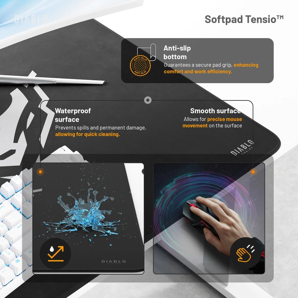 Diablo X-Tensio Állítható Magasságú Íróasztal 1400 Fehér