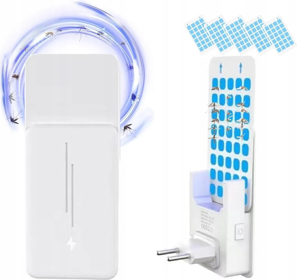 Uv rovarölő lámpa konnektordugóval, öntapadós alátéttel