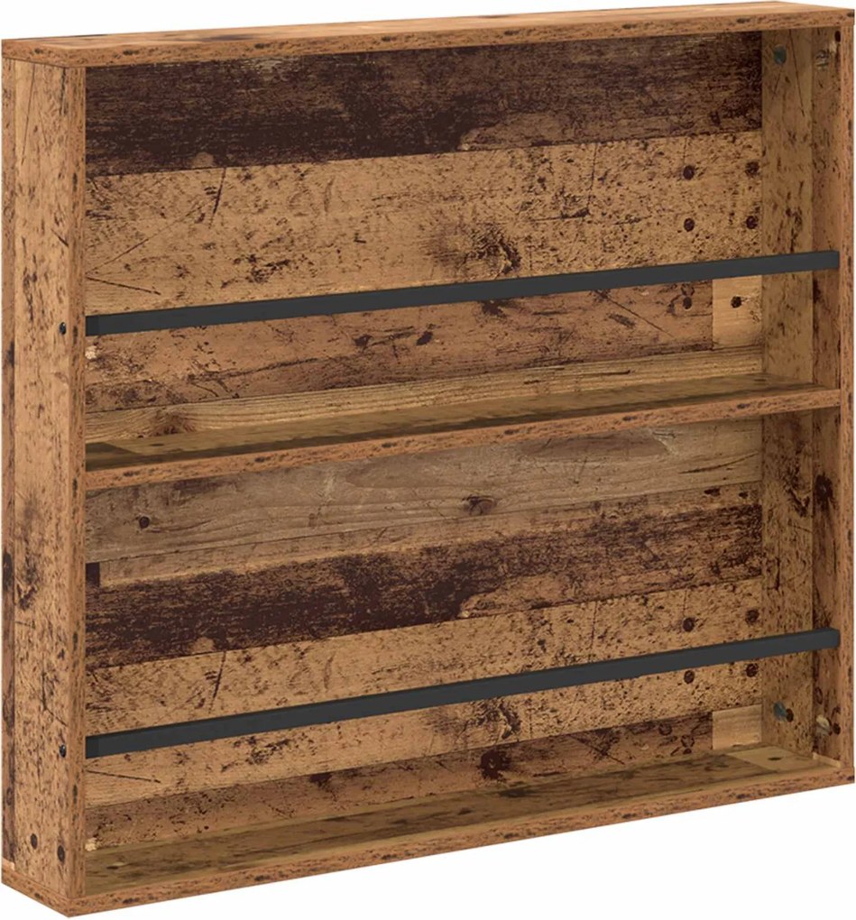 vidaXL Magazin állvány polcokkal Öreg fa 80 x 12 x 70 cm Faanyag
