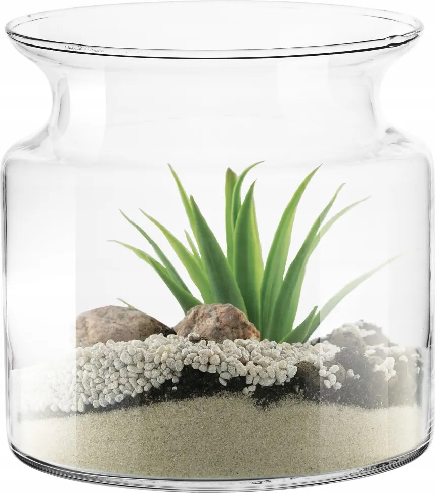 Váza, befőttesüveg, erdő üvegben, üveg 15cm x 15cm Jmd Group