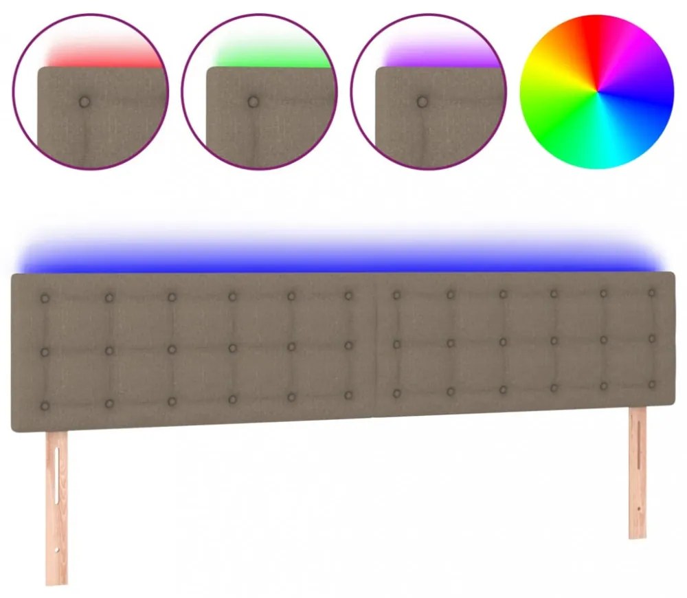 tópszínű szövet LED-es fejtámla 200x5x78/88 cm