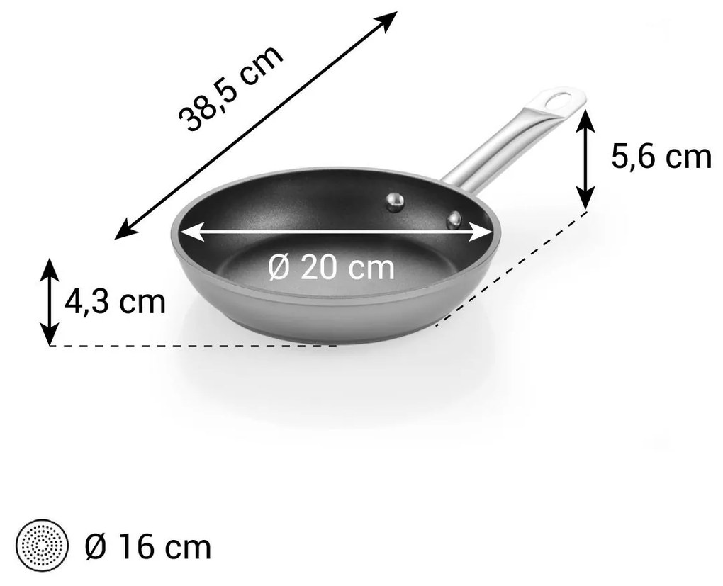 Tescoma GrandCHEF+ serpenyő átmérője 20 cm, 20 cm átmérőjű