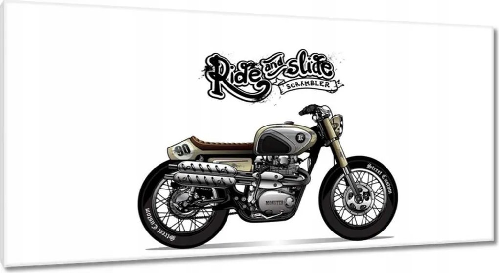 Vászonkép 115x55 Motorkerékpár Antik Vintage
