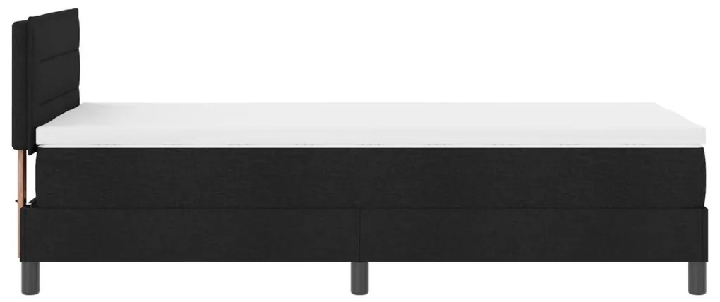 Boxspring Ágy Mattal & LED Fekete 90x200 cm Szövet