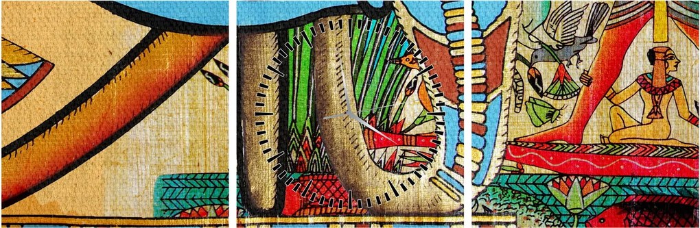 Egyiptomi motívumú kép (órával) (90x30 cm)