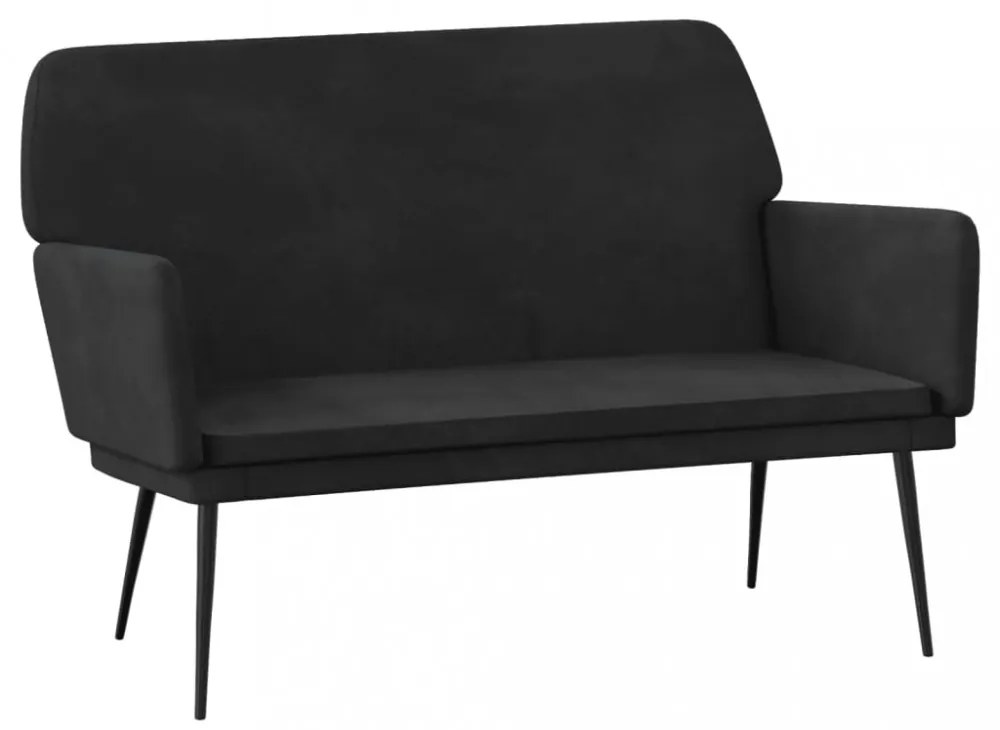 fekete bársonypad 108x79x79 cm