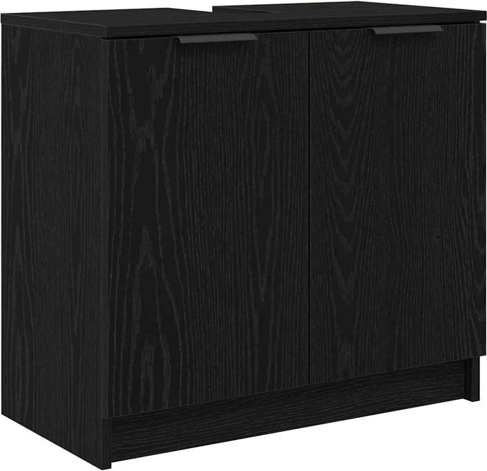 vidaXL Fürdőszoba Székény Fekete tölgy 64,5 x 33,5 x 59 cm Faanyag