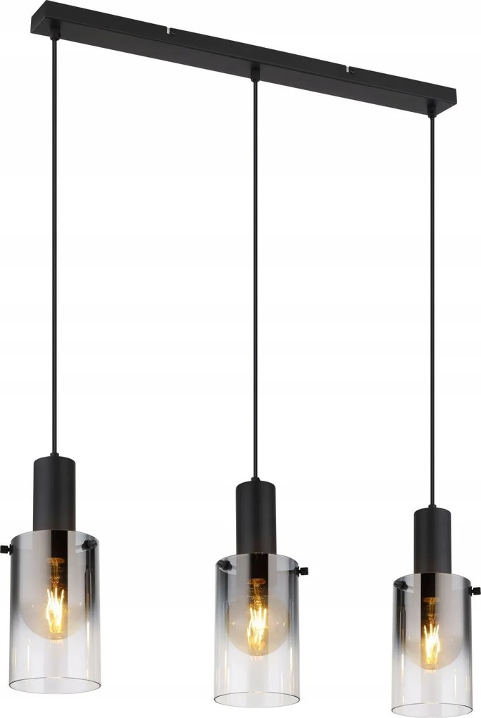 Florentina függőlámpa matt fekete füstös Globo 15907-3H