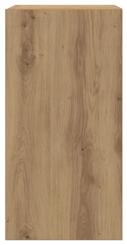 2 db kézműves tölgy színű szerelt fa TV-szekrény 30,5x30x60 cm